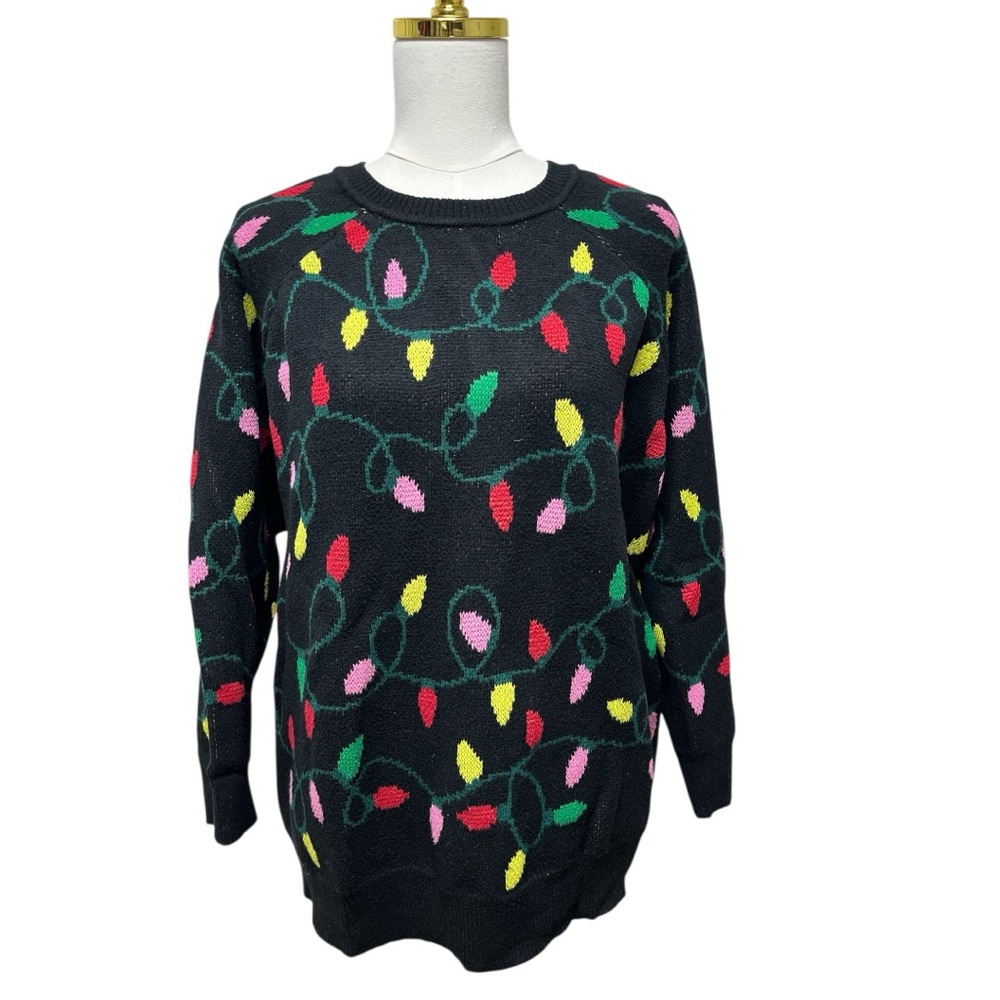 Torrid Women’s Black Festive Sweater with Colorful Accents Size 2 (2X)
